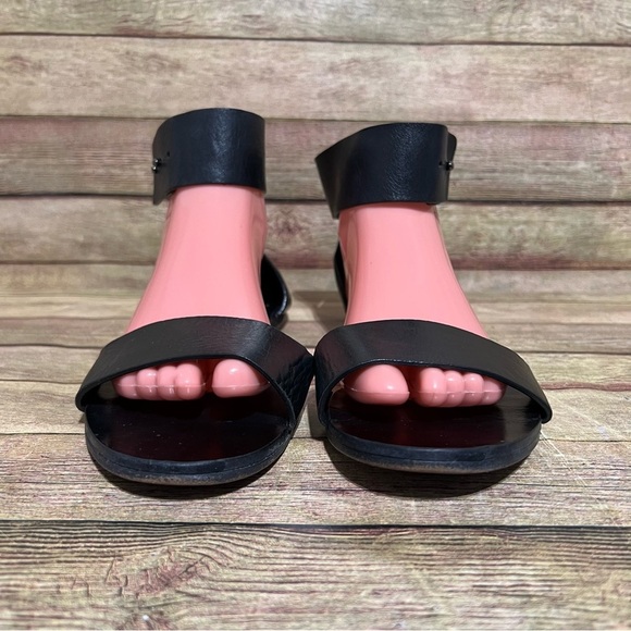 Women By Common Project Black Leather Ankle Strap Sandals - Picture 4 of 8